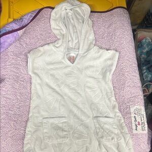Cat & Jack White Hooded Kids Swim Cover-Up